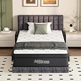 CHABATREE 14 Inch Twin Mattress,Hybrid Pocket Spring Mattress in a Box, Medium Firm, Fiberglass Free, Motion Isolation & Edge Support for Home Bedroom,White