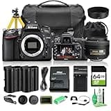 Nikon D7100 DX Format Digital SLR Camera Body Only 24.1MP CMOS Sensor, Nikon F Mount, Full HD Video (1513) + Nikon 35mm f/1.8 Lens + 64GB Card + EN-EL15C Battery + More (23pc Bundle)