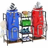 Jsskeeim Golf Bag Storage Organizer for Garage Organization, Golf Bag Stand for Golf Bag Accessories, Spacious Golf Rack for Golf Clubs & Golf Essentials, Ideal Golf Gifts for Men (Fits 2 Golf Bags)