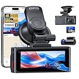 Pelsee S3 Touch 4K Dash Cam Front and Rear, STARVIS 2 Sensor, STARLIT™ Full Color Night Vision, 128GB Card, WiFi 6, ADAS, Dash Camera for Cars with 3.39"IPS Screen, Voice Control, 24H Parking Mode GPS