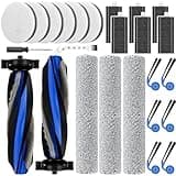 25 PCS Replacement Parts Compatible with Ecovacs Deebot X12 OmniCyclone Robot Vacuum, 2Main Brushes, 3Roller Brushes, 6Filters, 6Sponge Filters, 6Side Brushes, Cleaning Hook & Screwdriver Accessories