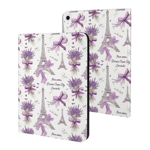 Compatible with iPad A16 Case 11 Inch 2025, Purple Bow Lavender Print Slim Tablet Cover Compatible with iPad 10th Generation Case 10.9 Inch 2022, Auto Wake/Sleep with Stand