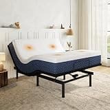Emerspring Full Adjustable Bed Frame with Wireless Control + 10 inch Full Gel Memory Foam Mattress in a Box, Electric Massage, Head and Foot Incline, Zero Gravity, 80"×38"