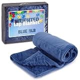 Kidaddle 5lb Weighted Blanket for Kids (Blue) 19x22 Inch, Plush Minky Weighted Lap Pad with Travel Bag for Ages 4+
