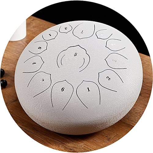 OGMOYT Steel Drum Set, Steel Tongue Drum 12 Inch 13 Notes with Book, Drum Bag, Steel Drum Instrument for Adults Professional,Beginner,White