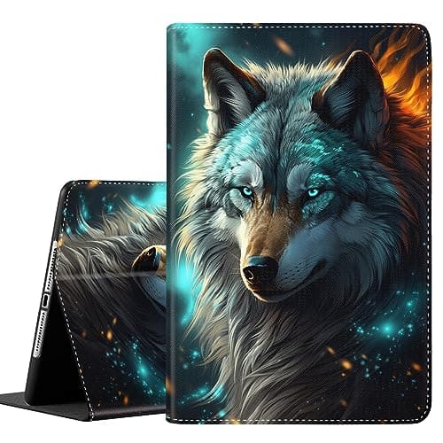 Case for Samsung Galaxy Tab S8 2022/Tab S7 2020 11 Inch (Model SM-X700/X706/T870/T875/T878), Smart Stand Back Cover Auto Wake/Sleep for Galaxy Tab S8 / S7,Wolf in Nebula