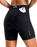 Bikewa Women's Bike Shorts 4D Gel Padded with Pockets Road Cycling Biking Bicycle Shorts for Women(Black,M)