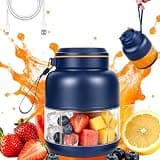 Portable Juicer Blender Cup, Wireless Rechargeable Smoothie Maker with 38 Stainless Steel Blades, 43oz/27oz Personal Blender for Shakes Smoothies Ice Crushing Travel Gym Office (Navy, 28oz)
