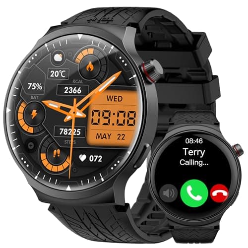 AMAZTIM Smart Watch for Men, 1.85" Large Display, 100 Days Extra-Long Battery Life, Answer/Make Calls, 100+ Sports Modes, 24/7 Heart Rate & Sleep Monitor, Compatible Android & iOS (Black, Power)