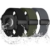 Easuny 3 Pack Stretchy Magnetic Band for Apple Watch Bands Men Women 44mm 46mm 45mm 42mm 41mm 40mm 38mm 49mm, Nylon Waterproof Sport Loop Straps for iWatch Series 11 10 9 8 7 5 4 SE Ultra 3 2 1