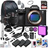 Sony a7 V Mirrorless Camera with 28-70mm Lens Bundle + 64gb Extreme Accessory Package Including LED Light, Filter Kit, 2X Replacement Battery, U-Grip, Backpack, Tripod, Software and More (38 Items)
