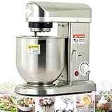 UWYTGF Commercial Electric Stand Mixer, 500W Power with 3 Speeds & 10L Bowl, Includes Beater & Dough Hook for Baking and Cooking,Stainlesssteel
