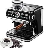 GTANND Single/Double Cup Fully Automatic Grinder Coffee Machine, 20 Bar Espresso Maker, Adjustable Temperature, Water Volume, And Time,For Cappuccino, Latte