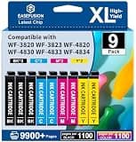 Latest Chip Remanufactured Ink Cartridges Replacement for Epson 822XL 822 XL Ink Cartridges Combo Pack Works with Workforce Pro WF-3820, WF-3823, WF-4820, WF-4830, WF-4833, WF-4834 Printers (9-Pack)