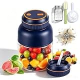 Wireless Juicer Cup, 2026 New Portable Wireless Juicer Cup with 38 Blades, Rechargeable USB-C Personal Blender with Dual Lid and Leakproof Handle for Gym, Office, Kitchen, Outdoor (Blue, 44, ounces)