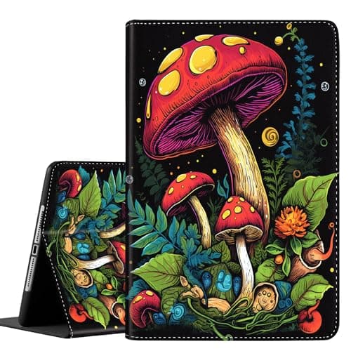 Case for Samsung Galaxy Tab S10 FE Plus 5G, Multi-Angle Stand Smart Cover Shockproof with Auto Wake/Sleep for Galaxy Tab S10 FE+ 13.1 Inch (SM-X620/SM-X626B) 2025, Magic Mushrooms Fungus