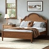 DaiNNCN Platform Bed Queen Size with Headboard and Footboard, Wood Retro Style Bed Frame with Legs, Slat Support, No Box Spring Required, Adults Boys Girls Kids (Walnut)
