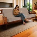 Peanu Full XL Futon Mattress, Memory Foam Infused, Washable Cover, 6 x 54 x 80 Inches, Mushroom