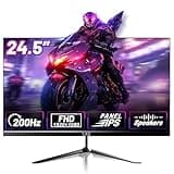 LXZ Gaming Monitor 24.5 Inch, 200Hz Monitor FHD 1080P Frameless IPS Display with Eye Care, DP/HDMI, Wall Mount Compatible - Black