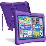 Contixo 10-Inch Kids Tablet - Ages 3-12, 14+ Games and Educational Apps, 32GB Storage, Android, Parental Controls, Silicone Case w/Kickstand, STEM Learning Tablet for Older Kids - Purple