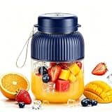 Portable Juicer Blender Cup, Wireless Rechargeable Smoothie Maker with 32-Blades, 44oz Personal Blender for Shakes Smoothies Ice Crushing Travel Handheld (Blue, 2)