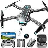Drone with Camera for Adults and Beginners, 1080P HD FPV Foldable Mini Drones for Kids, 2 Batteries, Carrying Case, Trajectory Flight, Gravity Control, One-Key Takeoff/Landing, 360° Flip, Gift for Boy