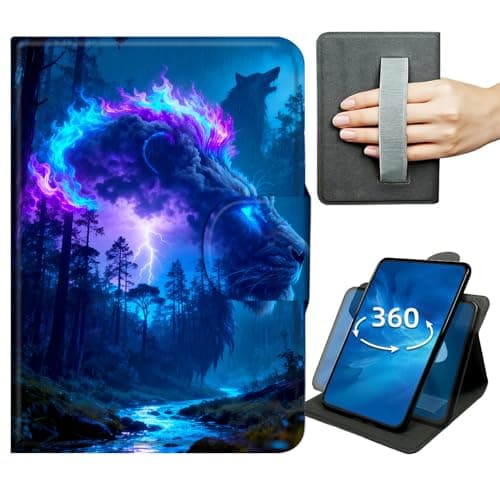 Case for Samsung Galaxy Tab A11 Plus/A9 Plus 11 inch 2025/2023 Release 360 Degree Rotating Stand Lightweight Cover with Auto Wake/Sleep,Magnetic Clasp & Hand Strap - Forest and Lion