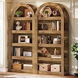 Tribesigns 5-Tier Arched Bookshelf, 71" Tall Farmhouse Bookcase Arch-Shaped Racks (2)