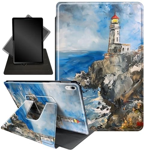 Case for iPad Air 5th Generation 2022 for iPad Air 4th 2020 10.9 Inch,360 Degree Rotating Stand Smart Protective Cover Case for iPad Air 5/4 Tablet,Lighthouse