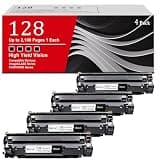 Kienul 128 Toner Cartridge Replacement for Canon 128 Work with Faxphone L100 L190 ImageCLASS MF4770N MF4890DW MF4880DW MF4450 MF4570DN D500 D550(4 Pack, Black)