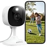 AOQEE 2K Cameras for Home Security-Outdoor/Indoor Camera for Dog/Cat/Pet/Nanny/Baby/Elderly, Color Night Vision, White Light, Siren, 24/7 SD Recordings, Works with Alexa, Plug in (C1-White-1pack-2.4G)