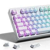 ZORNHER Shine Through Keycaps,Arris & Keys Backlit,60/75/96/Full Size, Double Shot,OEM Profile,136 Keys Side Printed Custom Keyboard Keycaps Set for Mechanical Gaming Keyboard