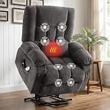 BOSMILLER Power Lift Recliner Chair with Massage and Heat for Elderly,Electric Lift Chair with USB Charging Runction and Side Pockets, Suitable for Living Rooms and bedrooms,Grey
