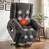 BOSMILLER Power Lift Recliner Chair with Massage and Heat for Elderly,Electric Lift Chair with USB Charging Runction and Side Pockets, Suitable for Living Rooms and bedrooms,Grey