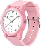 TENOCK Kids Analog Watches for Girls Boys Watches with Soft Band Learning Time 50M Waterproof Children Watch Easy to Read for Ages 4-12 Kids Gift (Deep Pink)
