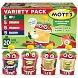 Mott's No Sugar Added Applesauce Variety Pack, 4 Flavors – Apple, Strawberry, Cinnamon & Blueberry, Made from Real Fruit, No Artificial Flavors, 3.2 Clear Pouches, 20 Pack