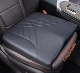 kingphenix Premium Car Seat Cushion, Memory Foam Driver Seat Cushion to Improve Driving View- Coccyx & Lower Back Pain Relief - Seat Cushion for Car, Truck, Office Chair (Leather Black)
