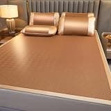Cooling Bamboo Sleeping Mat - Foldable Summer Thin Mattress for Home, School, and Dormitory Use - Breathable Woven Design for Comfortable Sleep