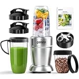 Ganiza Smoothie Blender, Max 1300 Watt Personal Blender and Grinder Combo for Kitchen, Portable Maker for Smoothies, Shakes, Frozen Drinks, Sauces with 6-Leaf Blade, 23 oz, (2) 37 oz To-Go Cups