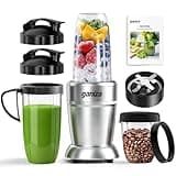 Ganiza Smoothie Blender, Max 1300 Watt Personal Blender and Grinder Combo for Kitchen, Portable Maker for Smoothies, Shakes, Frozen Drinks, Sauces with 6-Leaf Blade, 23 oz, (2) 37 oz To-Go Cups