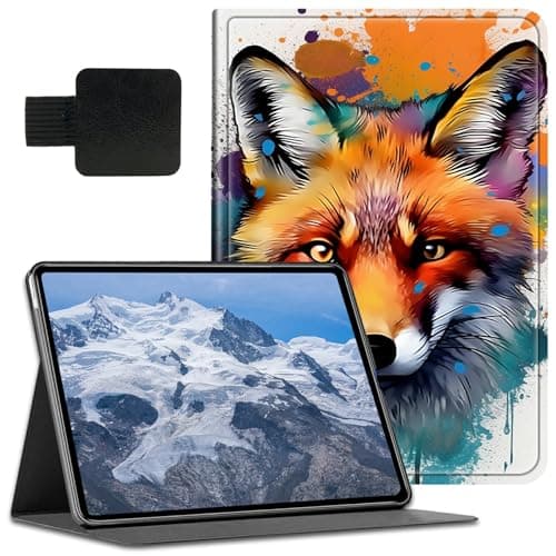 BFDHGQZC Case for iPad Air 13 Inch Case M2 2024 Release,Shockproof Fold Stand Protive Cover with Pen holder and Auto Wake/Sleepd for iPad Air 13 Inch Case M2 2024,Colorful Fox
