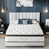 2 King Mattress 12 Inch, Gel Memory Foam Hybrid Mattress with 7 Zone Pocket Springs for Back Pain Relief, Pillow Top, Medium Firm, Edge Support, Fiberglassfree