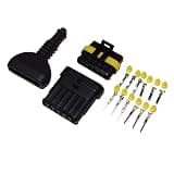 1Set 1.5mm 6Pin AMP HID Waterproof Connector 6P Electrical Wire with Sheath for Car Auto Automobile Motorcycle