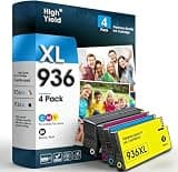 936 936XL Ink Cartridges Ink 936 Ink Cartridges Combo Pack Replacement for 936 936 XL for Officejet Pro 9110b 9125e 9135e 9128e 9130b Wide Format 9730e Officejet 9122e Printers(1BK+1C+1M+1Y 4-Pack)