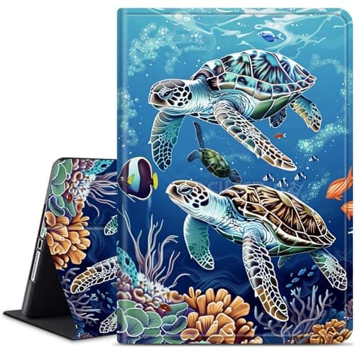 Dikoer for Samsung Galaxy Tab S5e 10.5 Inch 2019 (SM-T720/T725/T727) Tablet Case, Multiple Viewing Angles & Kickstand Back Case Drop Protection Smart Cover, Sea Turtles