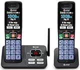 AT&T DECT 6.0 Cordless Phone, 2-Handset – Smart Call Blocker, Bluetooth Connect to Cell, Answering Machine, 2.4" Color Display | BL108-2