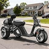 eAhora 2000W M1P/M2 Trike Electric Motorcycle for Adults 60V 30AH/40AH Battery Long Range 55/68Miles Full Suspension 3 Wheels Electric Motorcycle Dual Hydraulic Brake Mopeds