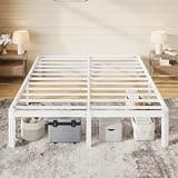 Allewie Metal King Size Bed Frame, 14 Inch 3500LBS Heavy Duty Platform Bed with Rounded Corner & Under Bed Storage, No Box Spring Needed, Noise Free, Easy Assembly, White