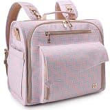 ALLCAMP Diaper Backpack, Waterproof Large Capacity Baby Bag, Multi-Function Nappy Bag with Stroller Hooks, Convertible Tote (Pink)