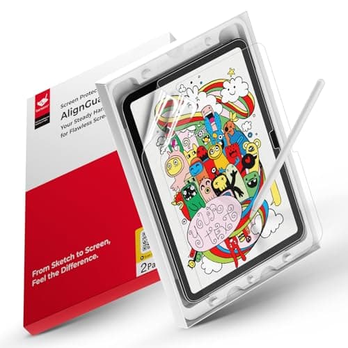 bersem 2 Pack Paperfeel Screen Protector Compatible with iPad iPad 6th/5th Generation 9.7 inch, Crafted for Natural Writing, Less Reflection, AlignGuard Pro Installation